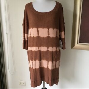 New We The Free Tunic Brown and Pink Top size S